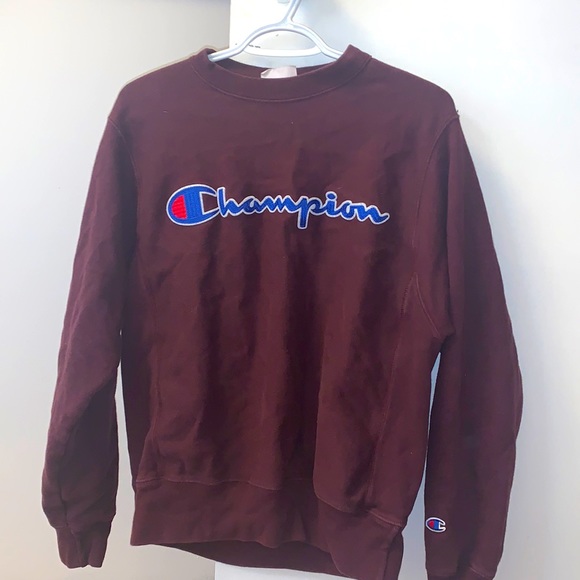 super comfy burgundy champion crew neck - Picture 1 of 4